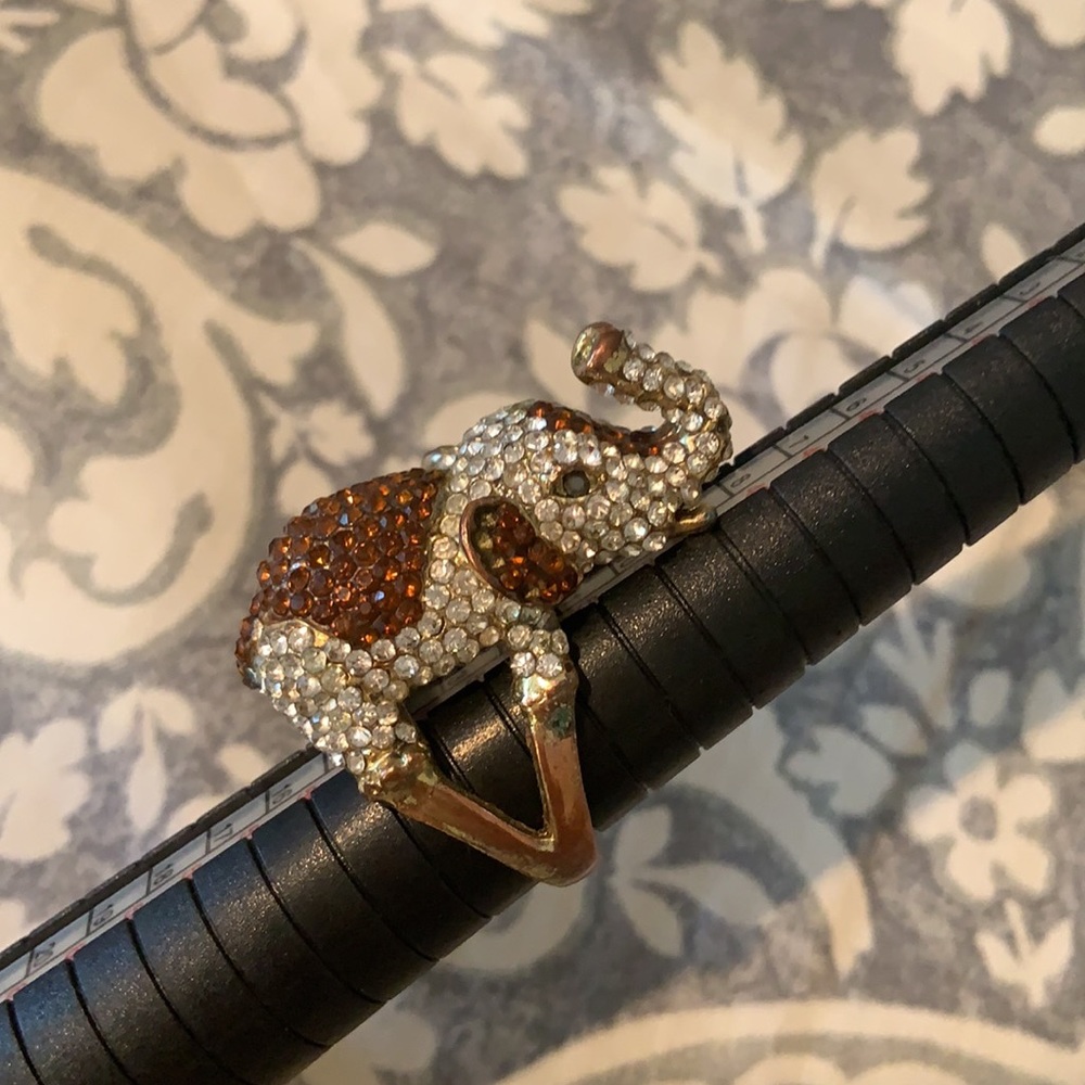 Elephant Stone Statement Ring Gold - image 6